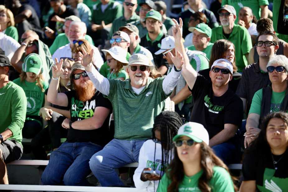 9/20/25, West Point , New York , Michie Stadium, North Texas fans cheered on their team throughout the matchup with Army. Mandatory Credit: Jose Pichirilo/Bad Dawg Sports