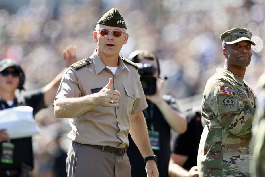 9/20/25, West Point , New York , Michie Stadium, Lieutenant General Steven W. Gilland was in attendance at today’s Army vs. North Texas matchup. Mandatory Credit: Jose Pichirilo. Bad Dawg Sports