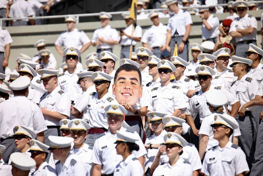9/20/25, West Point , New York , Michie Stadium, Army’s Corps of Cadets looked on from the cadet section during the matchup with North Texas. Mandatory Credit: Jose Pichirilo. Bad Dawg Sports