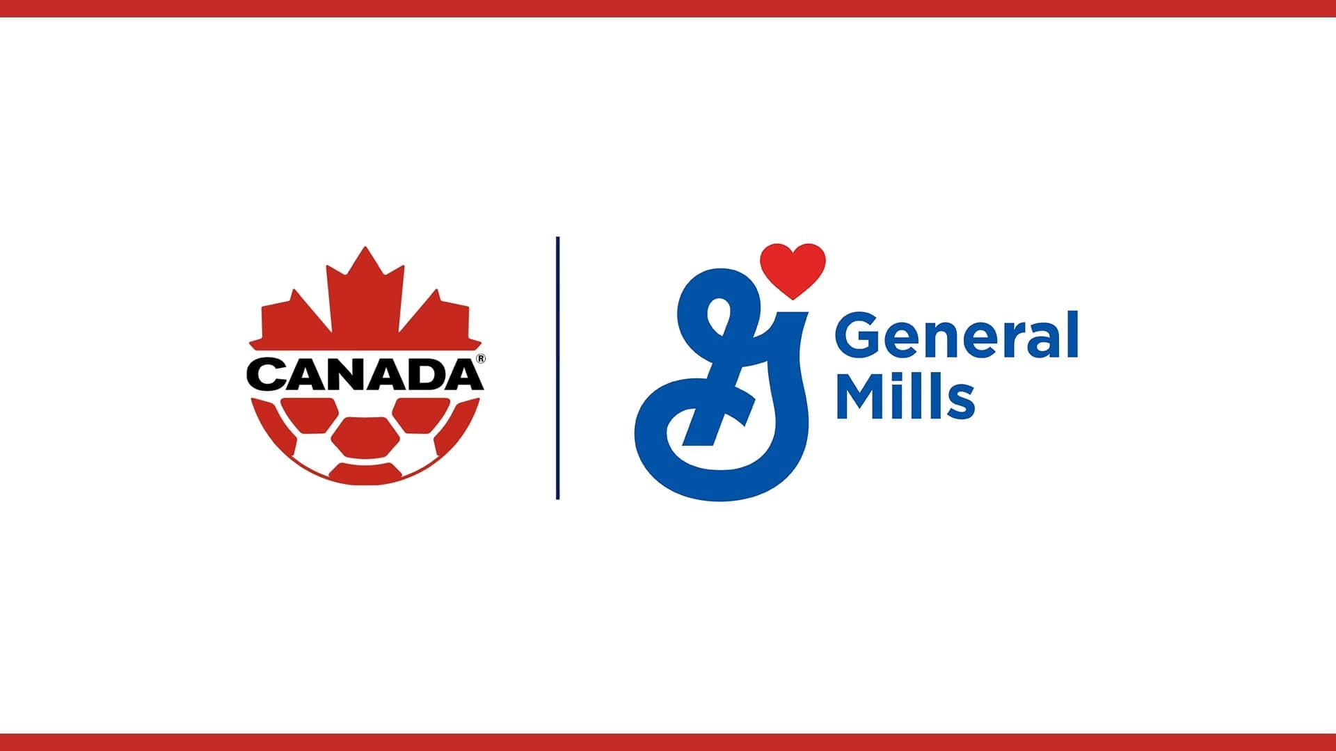 Canada Soccer and General Mills Canada partnership announcement graphic featuring both organizations' logos side by side on October 5, 2025