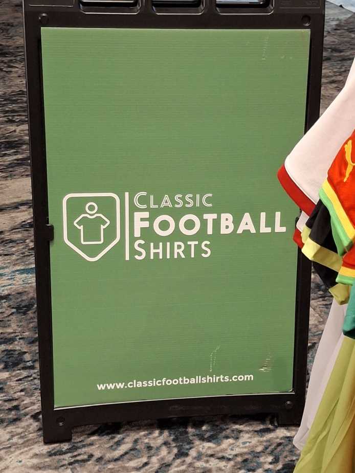 11/13/2025 Miami Beach Convention center, Miami Beach, FL, Classic Football Shirts sign. Mandatory credit to Daniel Feuerstein