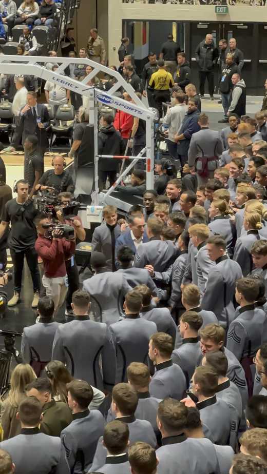 Part 3 Coach K former Head Coach of Army West Point and Duke speaks with the cadets after his pre-game speech. Mandatory Credit: Bad Dawg Sports/JJ Pavlick