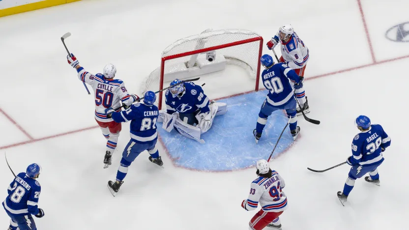 11/12/2025 Benchmark International Arena, Tampa, FL, Will Cuylle scores a Power Play Goal Mandatory Credit: New York Rangers