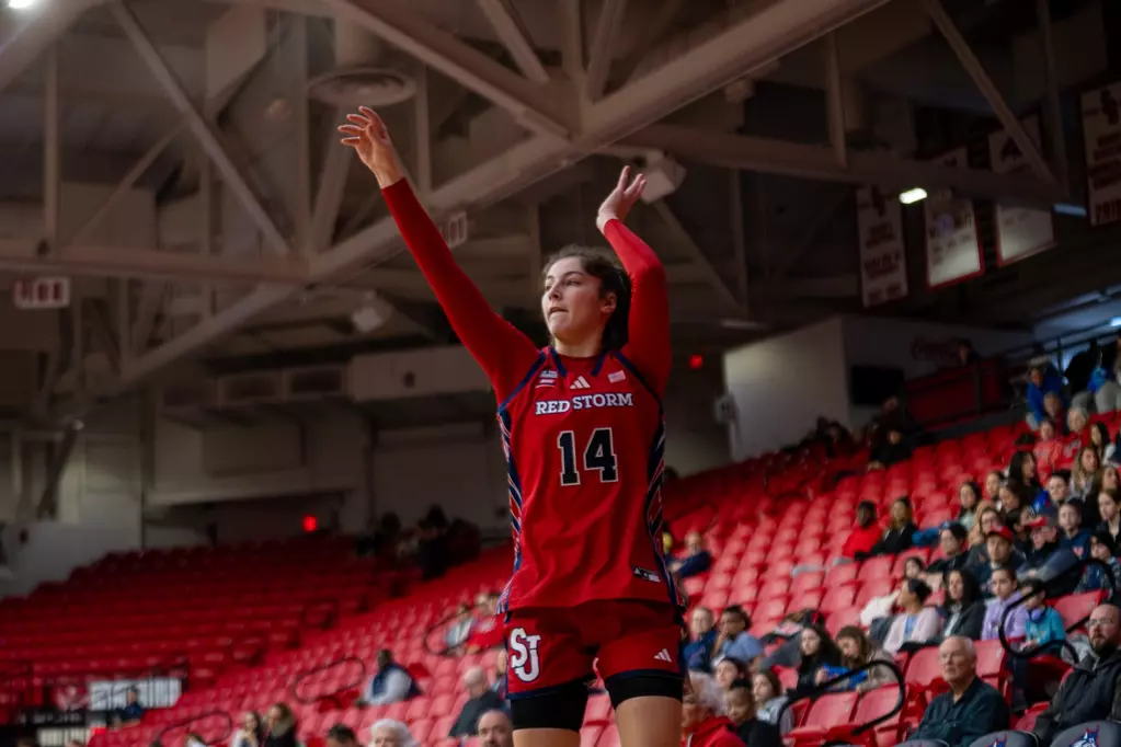 St. John’s forward Kylie Lavelle surveys the court during a women’s basketball game, focused and ready to make a play. Mandatory Credit: St. John’s Athletics