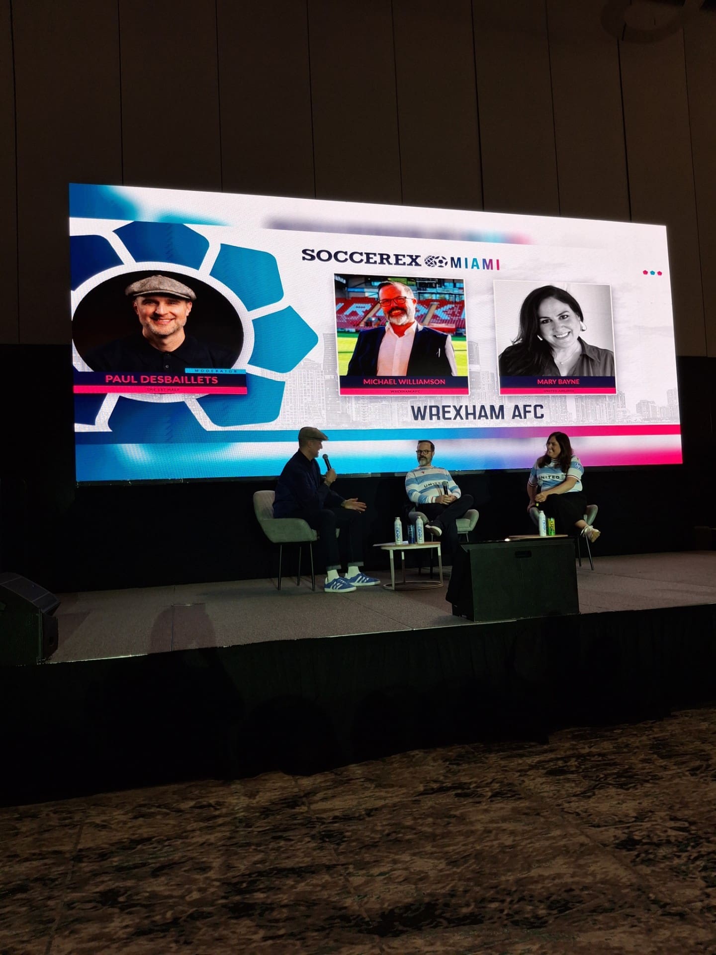 11/13/2025 Miami Beach Convention Center, Miami Beach, FL., Soccerex hosts Wrexham AFC & United Airlines for a session to discuss their partnership. Mandatory Credit to Daniel Feuerstein