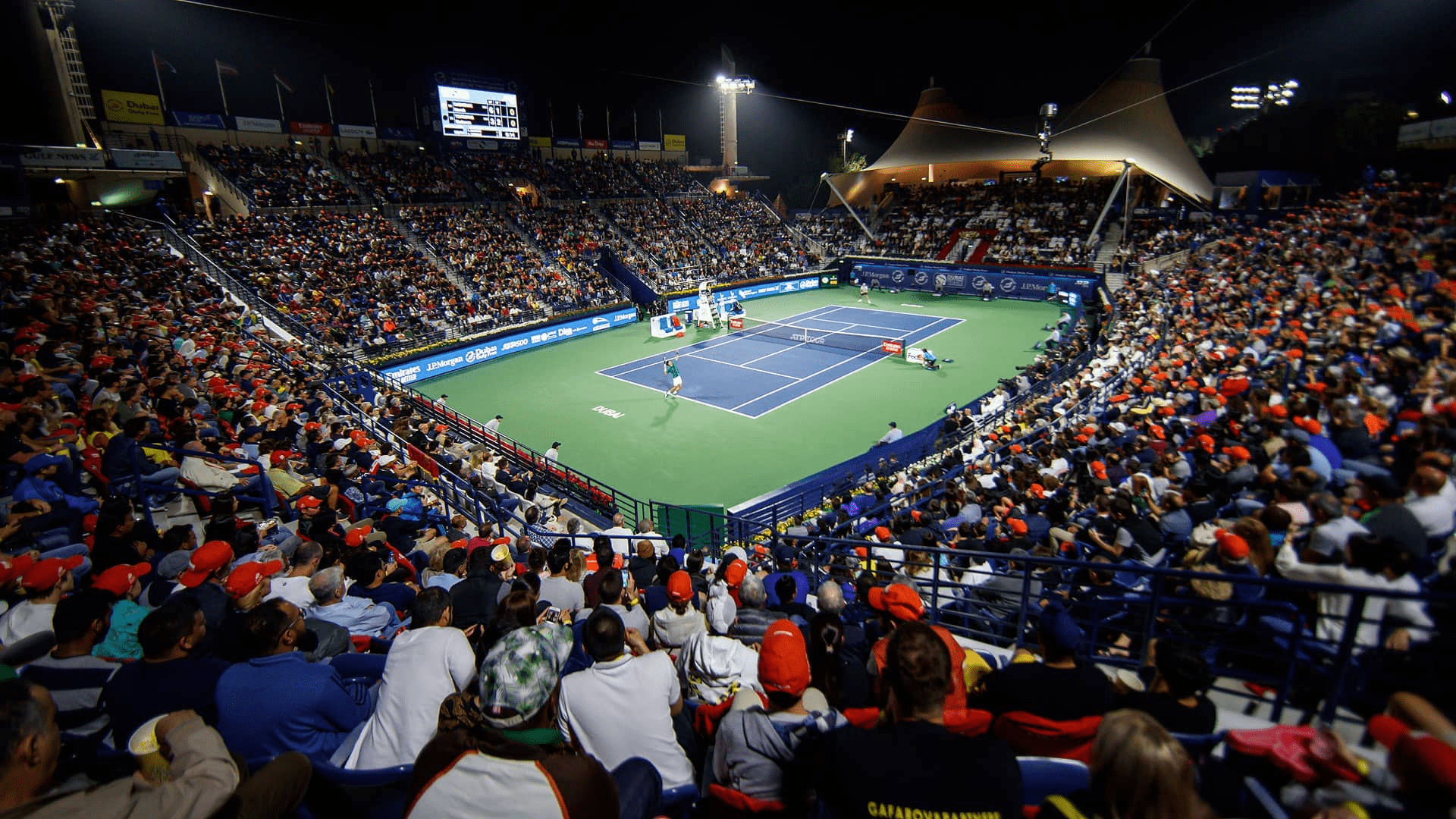 2/25/2026 Dubai Duty Free Championship Centre court, Dubai, Saudi Arabia. Picture of Centre Court at Dubai Tennis Center. Mandatory Credit: ATP Tennis