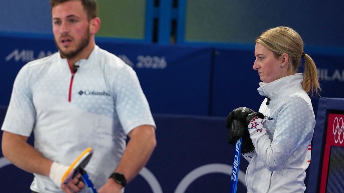 2/7/2026 Olympic curling House, Cortina Bay, Italy, Cory Thiesse & Korey Dropkin played Great Britain Mandatory Credit: WRAL.com though Getty Images