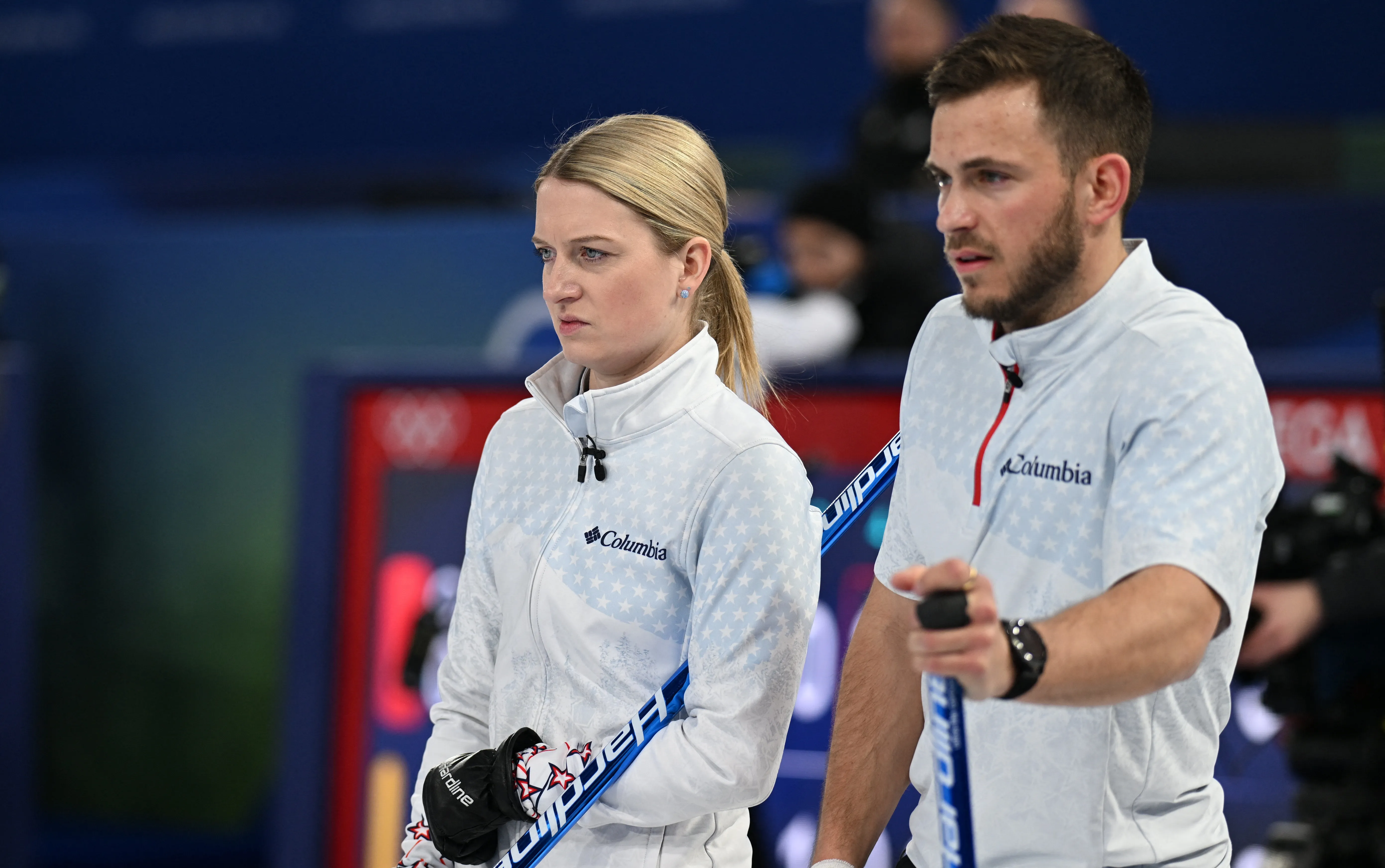 2/10/2026 Olympic curling House, Cortina Bay, Italy, Cory Thiesse & Korey Dropkin win silver in the final. Mandatory Credit: NBC Chicago Through Getty Images