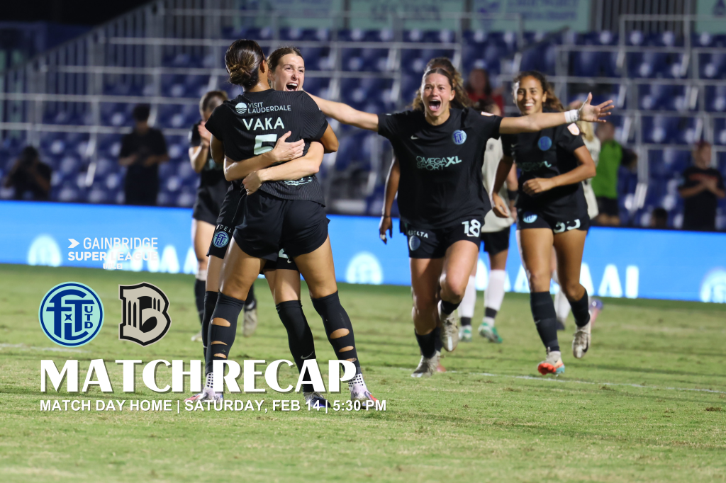 2/14/2026 Beyond Bancard Field, Davie, FL., Ella Simpson scores the equalizer against Brooklyn FC. Mandatory credit: Fort Lauderdale United