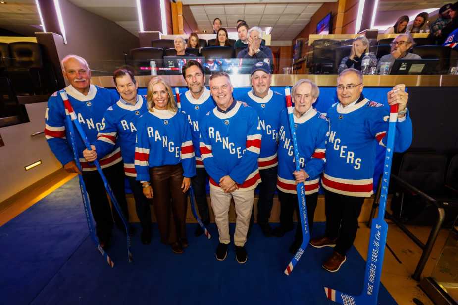 2/6/2026 Madison square Garden, New York, NY., The Adult Children of Eddie Giacomin. Mandatory credit: New York Rangers