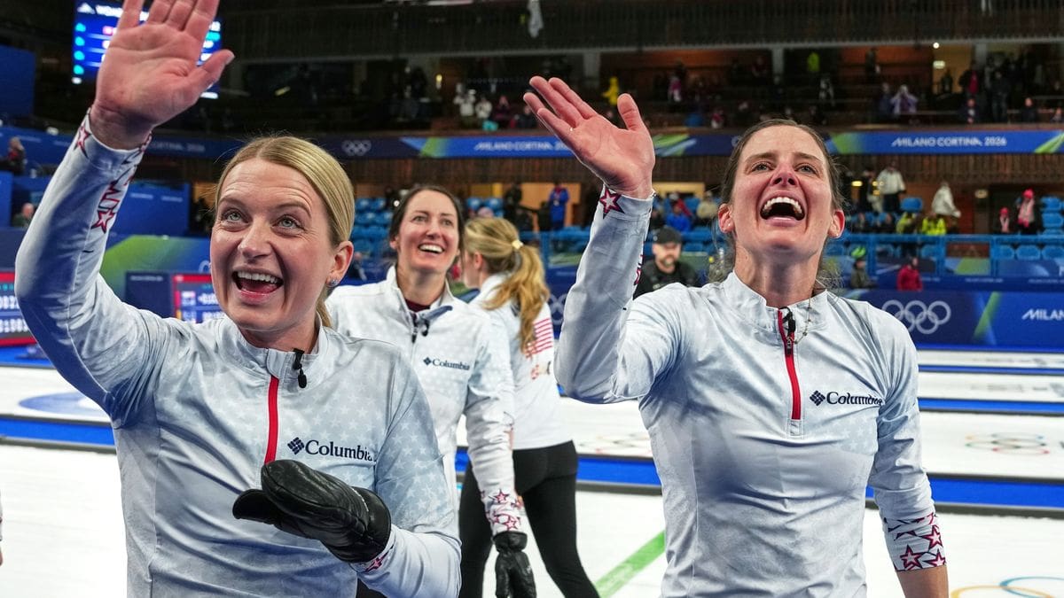2/19/2026 Olympic Curling Arena, Cortina Bay, Italy., The U.S. Women's Curling TEam clinches Semi-Finals Spot. Mandatory Credit: WRAL Through Getty Images