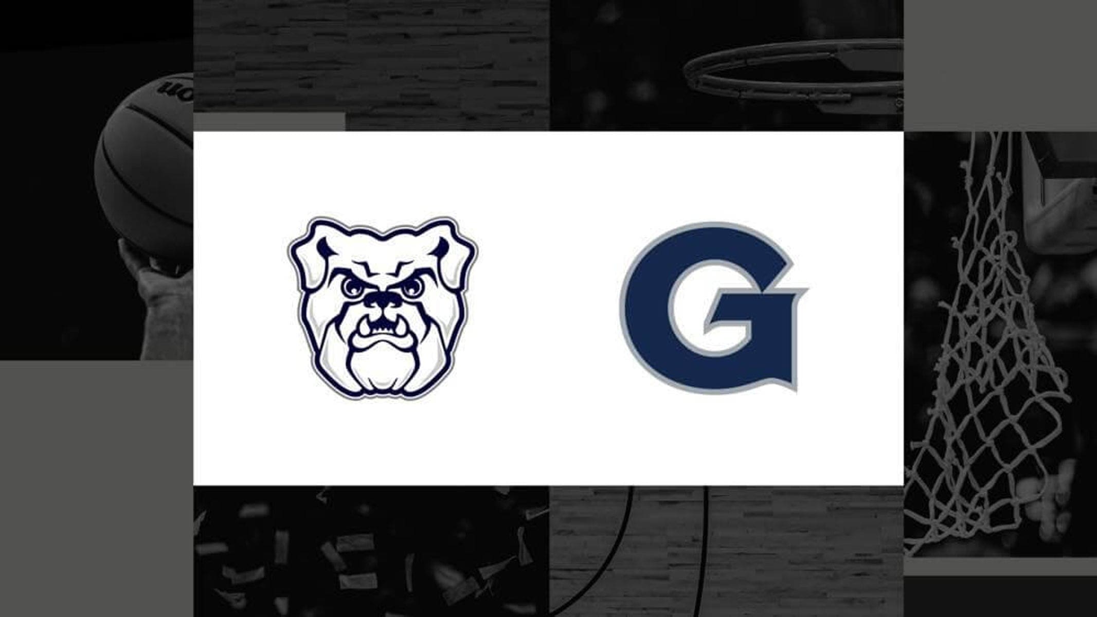 Butler Bulldogs and Georgetown Hoyas logos displayed side by side.