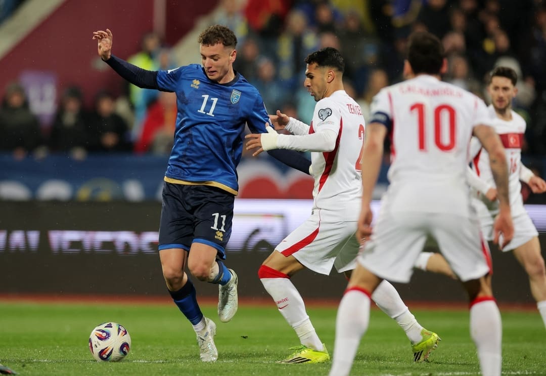 3/31/2026 Fadil Vokrri Stadium, Pristina, Kosovo. Hard fought battle between Kosovo and Turkiye. Mandatory credit: Bein Sports