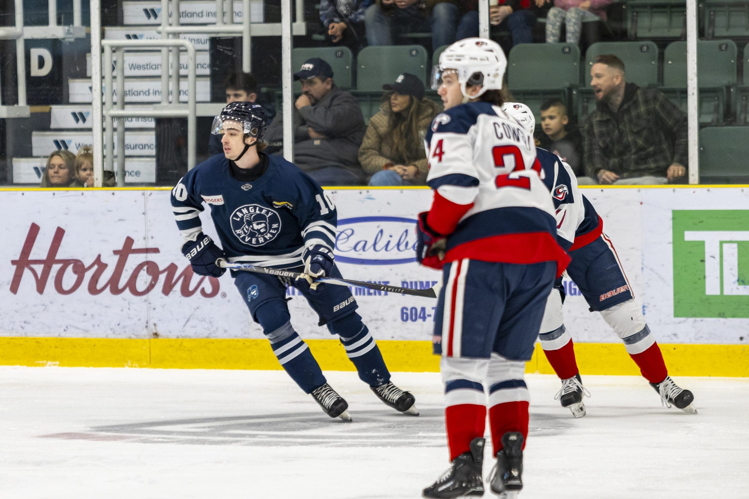 Connor Jalbert playing for the Langley Rivermen; 02/21/26; Photo Credit: Langley Rivermen/Tav Morrison Media