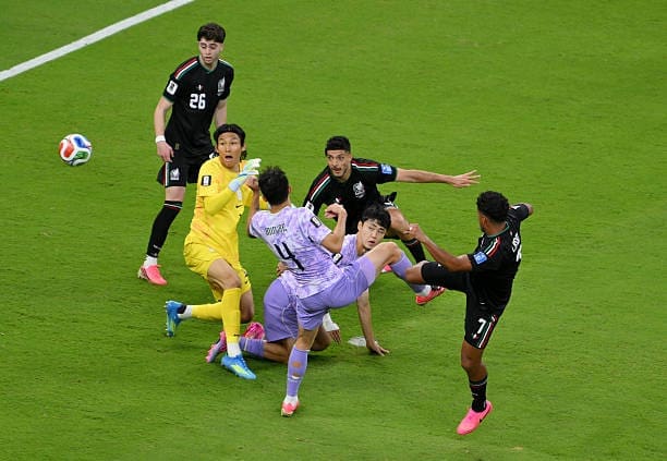 Luis Romo #7 of Mexico scores his team's first goal during the FIFA World Cup 2026.