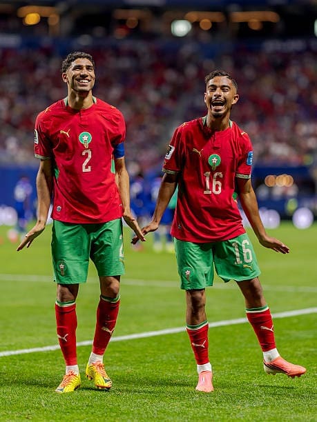 Achraf Hakimi & Gessime Yassine celebrates a goal