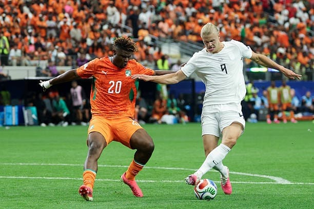 Erling Haaland scores a goal.