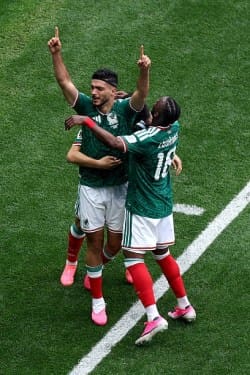 Raul Jimenez with his teammates